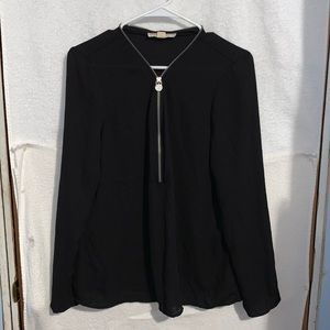 Michael Kors Half Zip Top. Size Medium. Black.